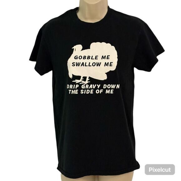 Gildan Cheeky Black Turkey T-Shirt. Size Small. - Picture 1 of 6
